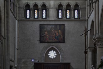 Sacred painting, interior, Cathedral Église Notre-Dame, Épernay, Champagne, Marne, France