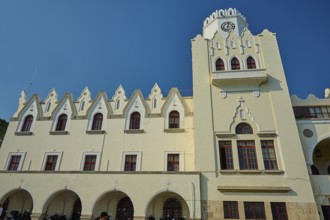 Palace of Justice, Colonial building, White building with clock tower and Gothic arches under a