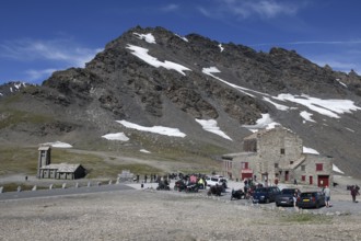 View of pass summit from pass road alpine road mountain road highest passable 2764 2770 metre high
