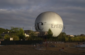 Balloon captiv, captive balloon, observation deck, Épernay, Champagne, Marne, France