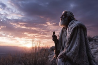 Bible legend of Abraham sacrificing his sun for god, AI generated