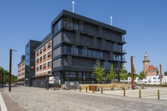 Lensing Media Port, at the back of the old harbour office, Speicherstraße, harbour, Dortmund, Ruhr