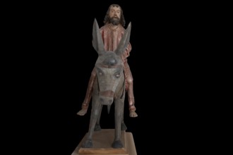 Palmesel in St Briccius Church, on a black background, Wurmlingen, Tuttlingen district,