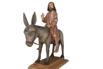 Palmesel in St Briccius Church, on a white background, Wurmlingen, Tuttlingen district,