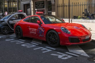 Red Porsche, driving school, Monte Carlo, Cote d'Azur, Monaco