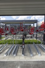 Bicycle parking facility, Ulm, Swabian Alb, Baden-Württemberg, Germany
