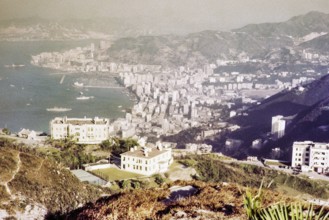 View from the Peak to Causeway Bay, Victoria, Hong Kong, Asia, 1965