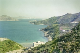 Coastline landscape at Yau Yue Wan, Port Shelter, New Territories coast, Hong Kong, Asia 1965