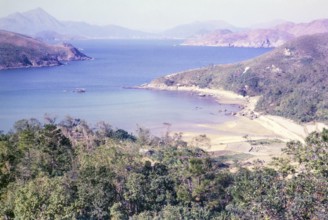 Coastline landscape Siu Hang Hua, Port Shelter, New Territories coast, Hong Kong, Asia 1965