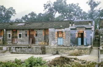 Houses in rural area near Tai Po, New Territories, Hong Kong, Asia 1964