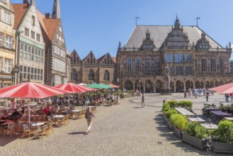 Facade of the Old Town Hall on the market square, UNESCO World Heritage Site, architecture, Brick