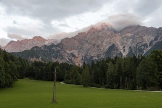 Kamnik-Savinja Alps, Alpenglow, Zgornje Jezersko, Slovenia