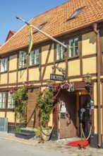 Hotel Sekelgården in an old half timbered house in the idyllic part of Ystad, Skåne County, Sweden,