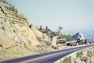 Captioned as 'Road widening', Pok Fu Lam, Hong Kong, Asia 1964