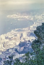 View from the Peak over Victoria and harbour dockyard, Hong Kong, Asia, 1964