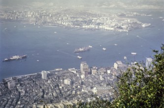 View from the Peak to Tsim Tea Tsui, Hong Kong, Asia, 1964