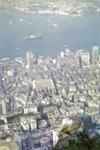 View from the Peak to Kowloon, Hong Kong, Asia, 1964