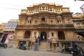 Nathmal Ki Haveli or merchant's house in the old town of Jaisalmer, Rajasthan, India