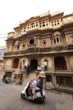 Nathmal Ki Haveli or merchant's house in the old town of Jaisalmer, Rajasthan, India