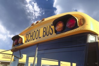 Typical American school bus, detail, New Jersey, USA