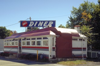 Original Diner Restaurant, decommissioned railway dining car, typical restaurant for North America,
