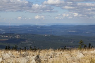 View from the summit of the Brocken towards Torfhaus, Harz, Saxony-Anhalt, Germany