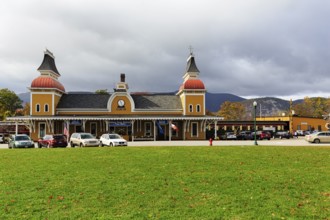 North Conway railway station, unique Russian Victorian building style, terminus for the Conway