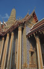 Magnificent building in Wat Phra Kaeo, Bangkok, Thailand, December 2002, vintage, retro, old,