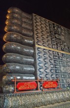 Feet, reclining Buddha in Wat Pho, Bangkok, Thailand, December 2002, vintage, retro, old, historic