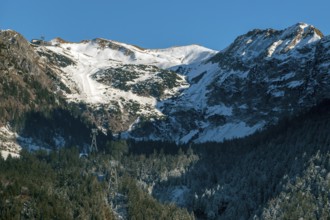 View of the Nebelhorn ski area, back right Schattenberg, back left station Höfatsblick der