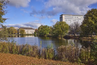 Kleiner Kiel, water area, lake, general development, commercial buildings, houses, high-rise