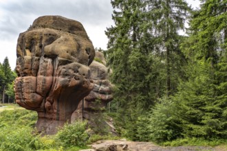 Kelchsteine natural monument near Oybin, Zittau Mountains, Upper Lusatia, Saxony, Germany