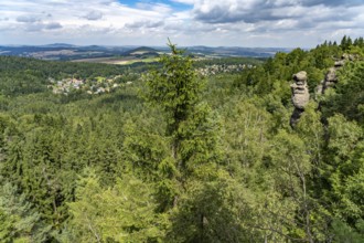 Landscape near Jonsdorf in the Zittau Mountains, Upper Lusatia, Saxony, Germany