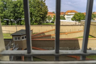 Bars and walls in the former Stasi prison Bautzen II, today a memorial in Bautzen, Upper Lusatia,