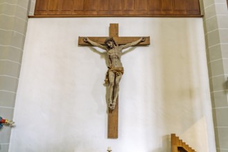 Crucifix in the interior of St. Peter's Cathedral in Bautzen, Upper Lusatia, Saxony, Germany