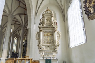 Side altar in the interior of St. Peter's Cathedral in Bautzen, Upper Lusatia, Saxony, Germany