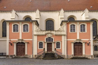 Portal of the monastery church of St. Peter and Paul in the old town of Zittau, Upper Lusatia,