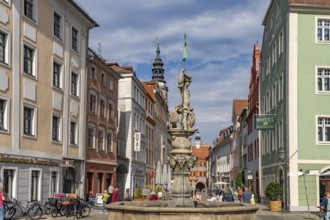 The Herold Fountain or George's Fountain in Görlitz, Upper Lusatia, Saxony, Germany