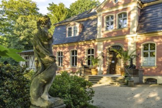 Kromlau Castle in the Kromlau Azalea and Rhododendron Park, Upper Lusatia, Gablenz, Saxony, Germany