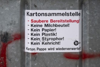 Symbolic photo notes Goppenstein cardboard collection point, Valais, Switzerland