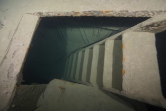 Staircase of a ledi wreck, wreck of a ledi ship, Ledi ship, cargo ship for mass freight, bulk cargo