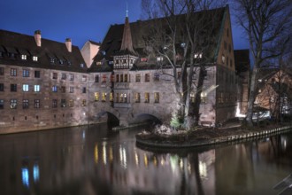 Former Heilig Geist Hospital above Pegnitz, built in the 14th century, now a rest of the