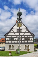 Half-timbered house historische Hüttenschänke, now hotel, Museum Saigerhütte Grünthal, Olbernhau,