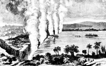 The Victoria Falls of the Zambezi in the border area between Zambia and Zimbabwe, UNESCO World