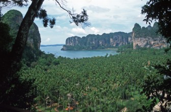 Mountains, sea, view of Railay from the viewpoint, two years in front of the tsunami, Krabi,