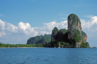 Rocks in the sea, Railay East, two years in front of the tsunami, Krabi, Thailand, December 2002,
