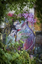 Graffiti on the former US eavesdropping facility on Teufelsberg in Grunewald, Berlin, Germany