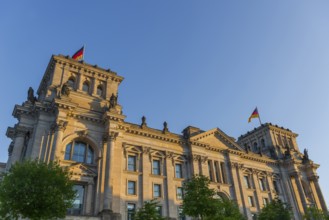 The Reichstag in the evening sun in the government district, Berlin