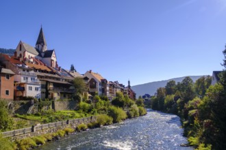 Murau with river Mur, Styria, Austria