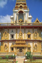 Building, Wat Chalong monastery, Ko Phuket, Thailand, December 2002, vintage, retro, old, historic